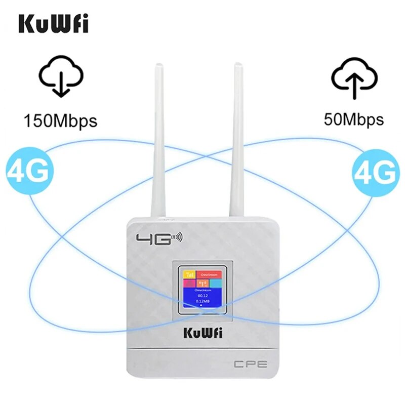 KuWFi Unlocked 4G LTE WiFi Rou - огляд і ціна Industrial 4G Router Vpn