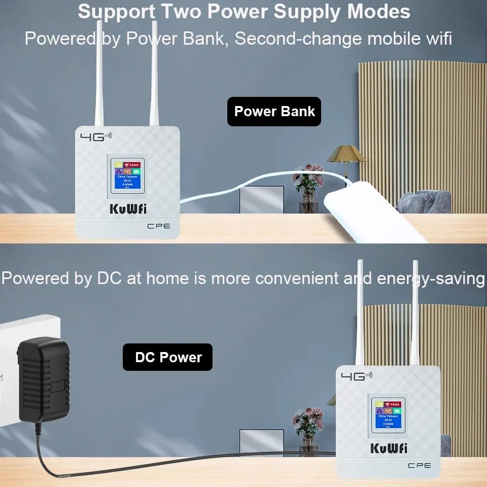 KuWFi Unlocked 4G LTE WiFi Rou - огляд і ціна Industrial 4G Router Vpn