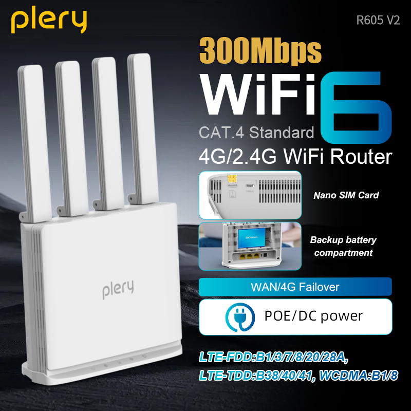 Plery R605 V2 4G LTE CAT4 WiFi - огляд і ціна 4G Router With Poe Wan